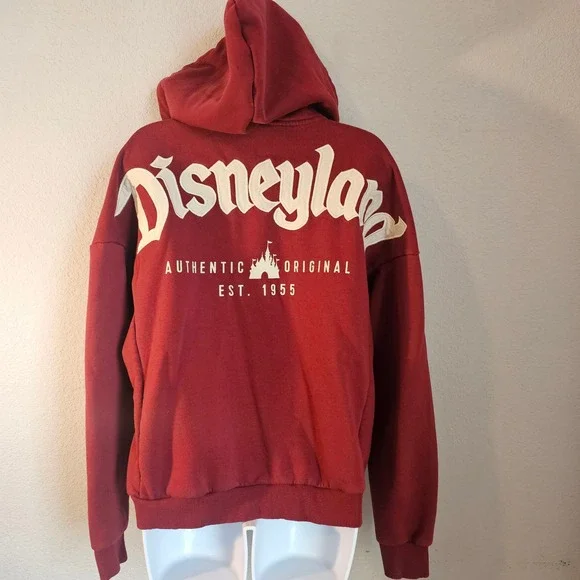 Disneyland park exclusive medium zip up hoodie burgundy - Picture 4 of 6